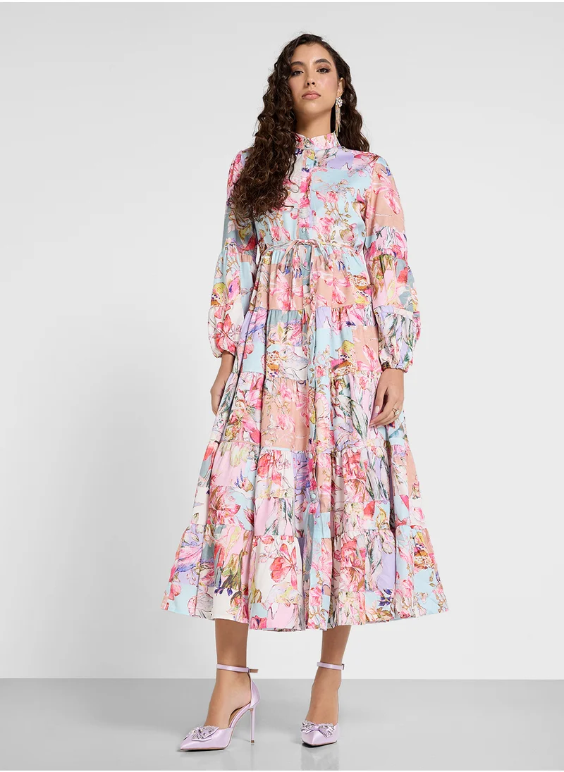 خزانة Floral Print Dress