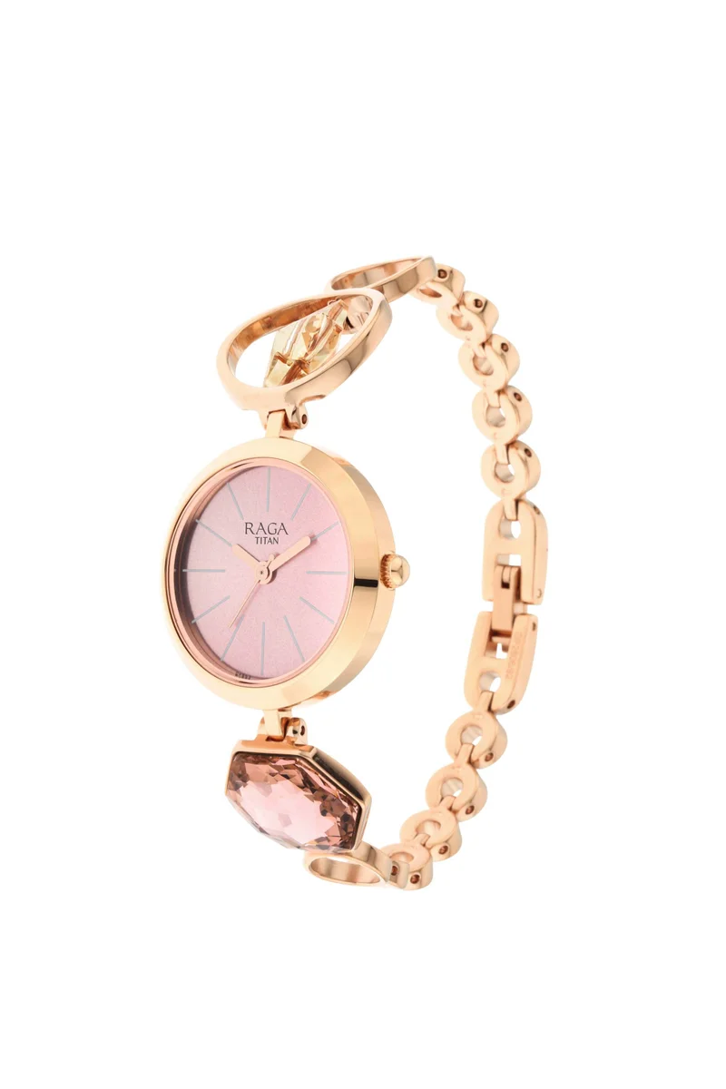 TITAN Titan Raga Moments Of Joy Quartz Analog Women Watch Mother of Pearl Dial With Rose Gold Colour Metal Strap