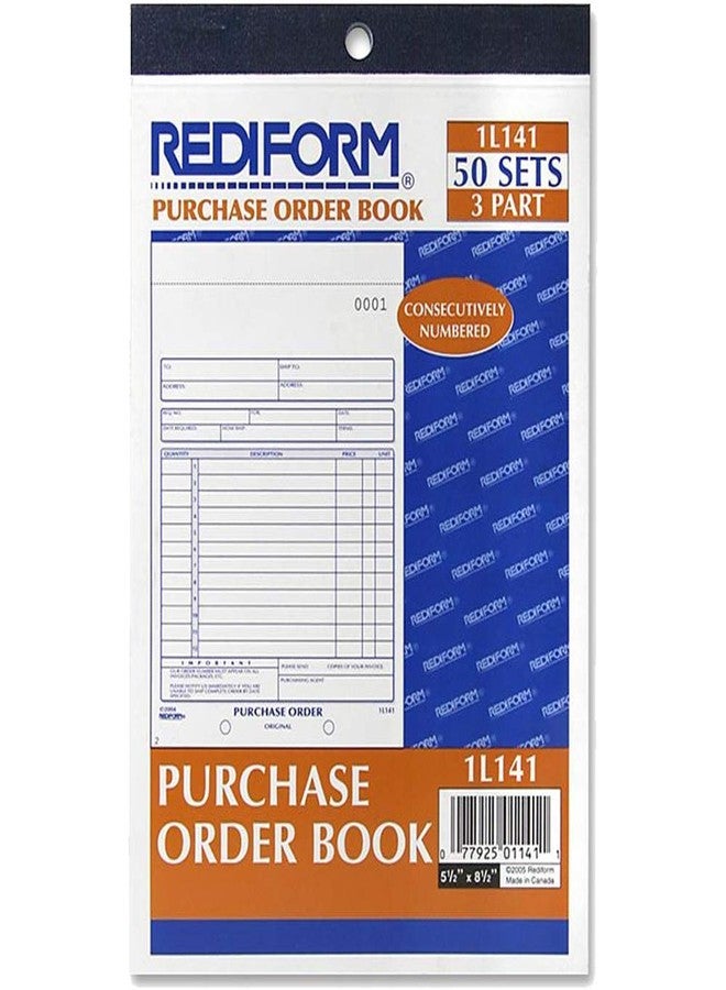 Rediform purchase order book, 12 lines, three-part carbonless, 5.5 x 7.88, 50 forms total - Image 1