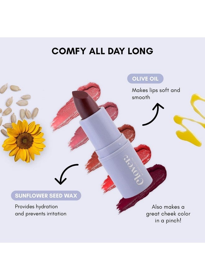 Clover Comfy Matte Lipstick | Non Drying Lipstick, Moisturizing And Lightweight, High Pigmented Lipstick | Cruelty-Free & Vegan Lip Makeup | Shade - Rider - Image 4