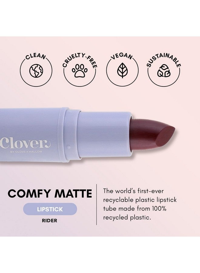 Clover Comfy Matte Lipstick | Non Drying Lipstick, Moisturizing And Lightweight, High Pigmented Lipstick | Cruelty-Free & Vegan Lip Makeup | Shade - Rider - Image 2