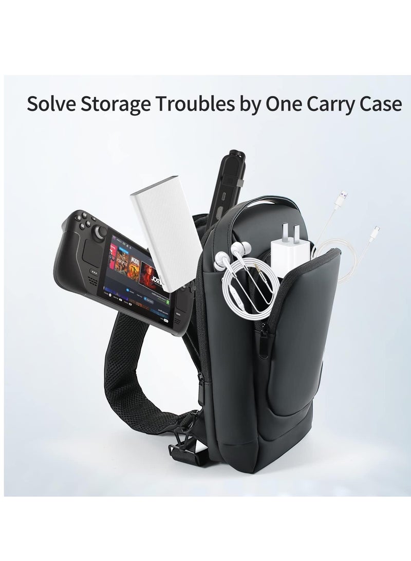 FlashHawk Carrying Case for PS5 Portal Travel Bag Crossbody Bag for Steam Deck Nintendo Switch ,Waterproof and Shockproof for Protector Travel Case for Playstation Portal - Image 2
