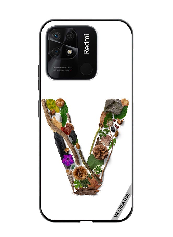 VR CREATIVE Protective Case Cover For Xiaomi Redmi 10C Alphabet V Design Multicolour - Image 1