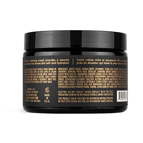 Mistral Cedarwood Marine Shaving Cream for Men Smooth Triple Layered Foam Mens Shave Cream with Organic Plant Extracts pHbalanced Phthalates ParabenFree Made in USA 9oz Tub - Image 5