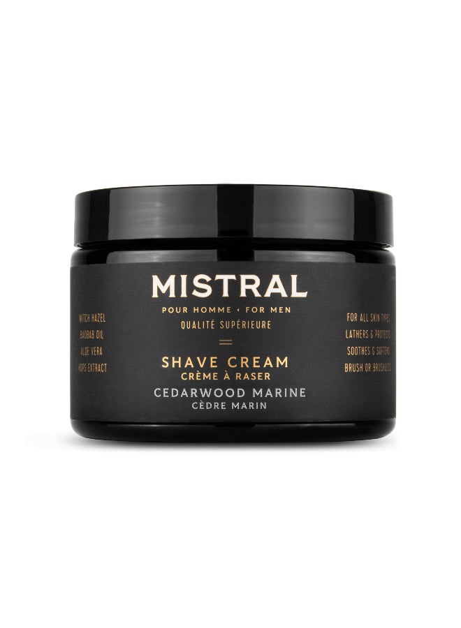 Mistral Cedarwood Marine Shaving Cream for Men Smooth Triple Layered Foam Mens Shave Cream with Organic Plant Extracts pHbalanced Phthalates ParabenFree Made in USA 9oz Tub - Image 3
