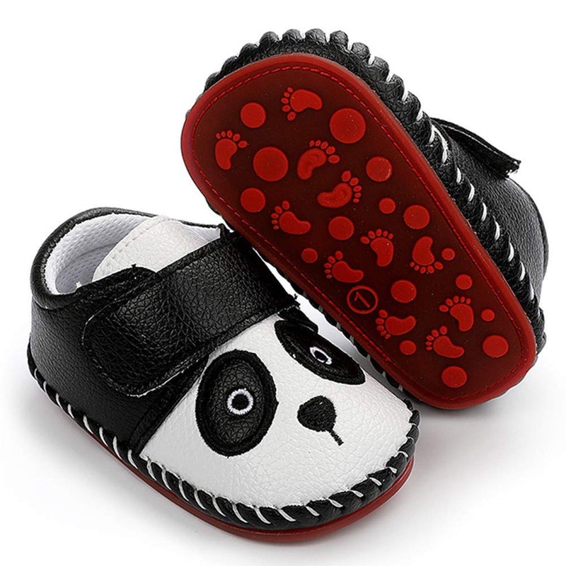 HsdsBebe HsdsBebe Baby Boys Girls Pu Leather Hard Bottom Walking Sneakers Toddler Rubber Sole First Walkers Infant Cartoon Slippers Crib Shoes1824 months 