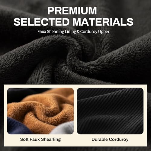 shoeslocker Slippers for Men House Shoes Bedroom Slip On Indoor Memory Foam, Black, Size 9-10 D(M) US - Image 4