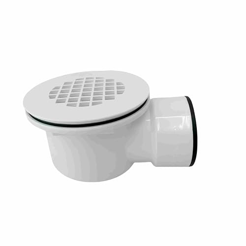 WAWO Low Profile Shower Drain Kit for 2” Side Outlet Shower Drain，with 1.5“ Adapter Match 1 1/2 Low Profile Drain，PVC Side Discharge Drain with Perforated Strainer - Image 2