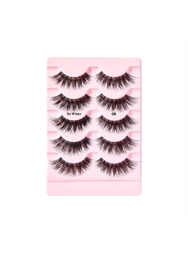 KISS iENVY by KISS So Wispy 08 Multi Pack 5 Pair Lashes Made of Premium Human Hair KPEM67 (2 Pack) Voluminous Wispy Style - Image 4