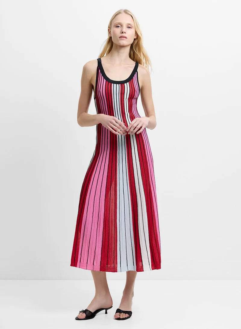فرنش كونكشن Theo Multi Stripe Knitted Dres