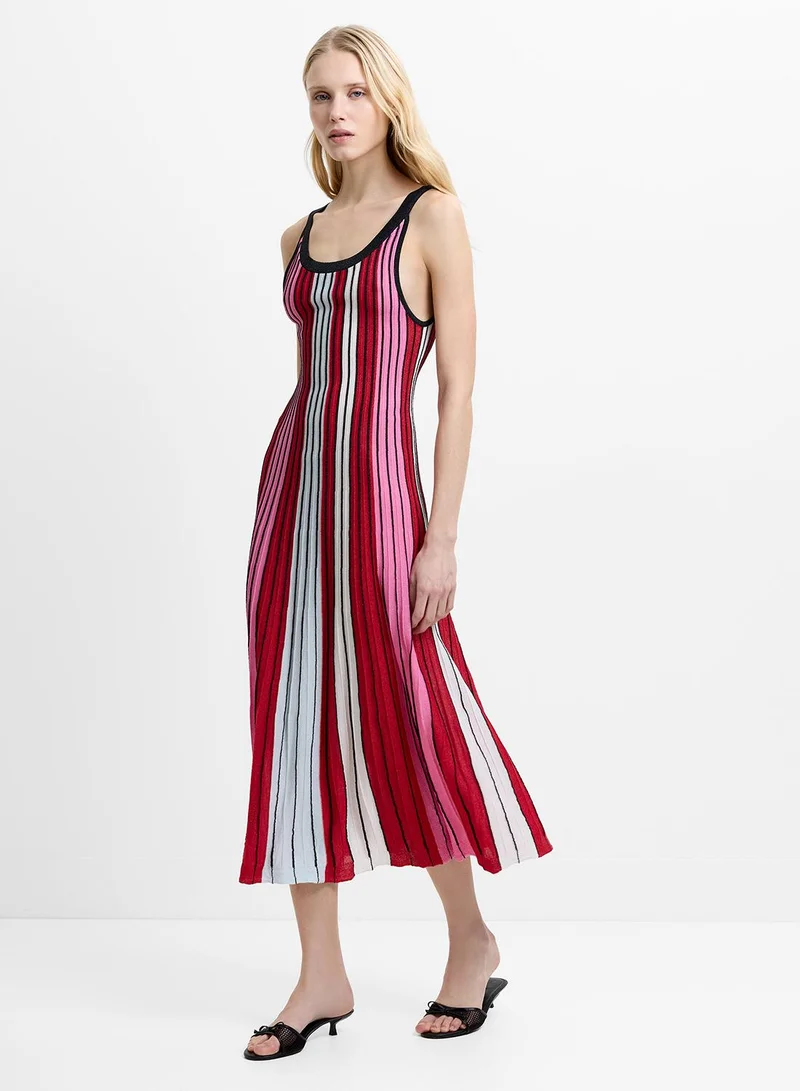 فرنش كونكشن Theo Multi Stripe Knitted Dres