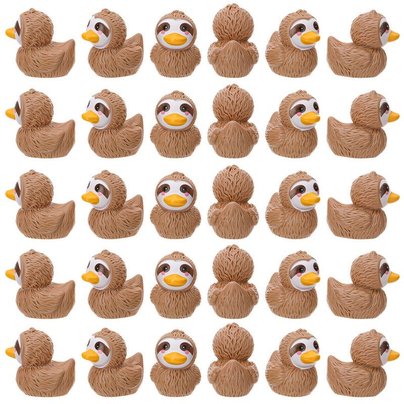 GGSTDDUP 60pcs Mini Resin Sloth Ducks Tiny Sloths Duckies for Hiding Miniature Sloths Figurines Novelty Party Favors Gift Decoration Brown Sloth Duck - Image 3