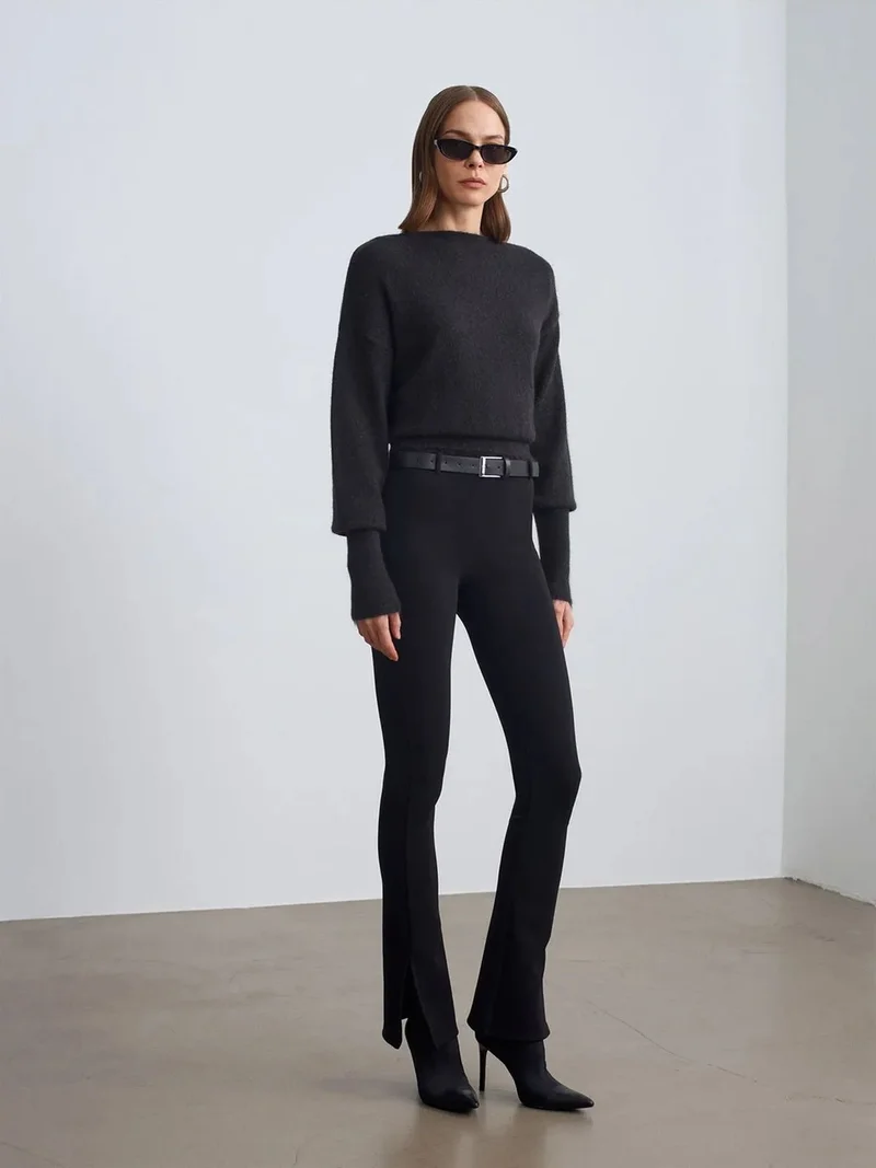 ديلفين Dilvin Belted Skinny Flare Pants