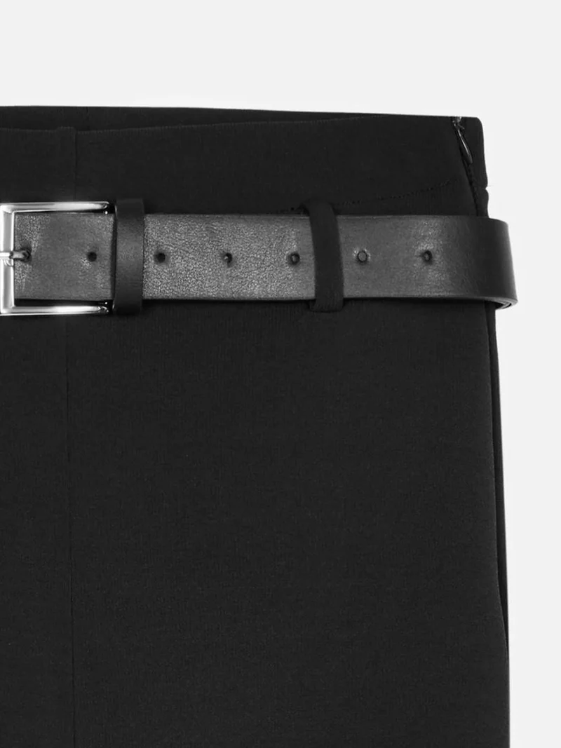 Dilvin Black DILVIN Belted Skinny Flare Pants for Women | Best Price UAE