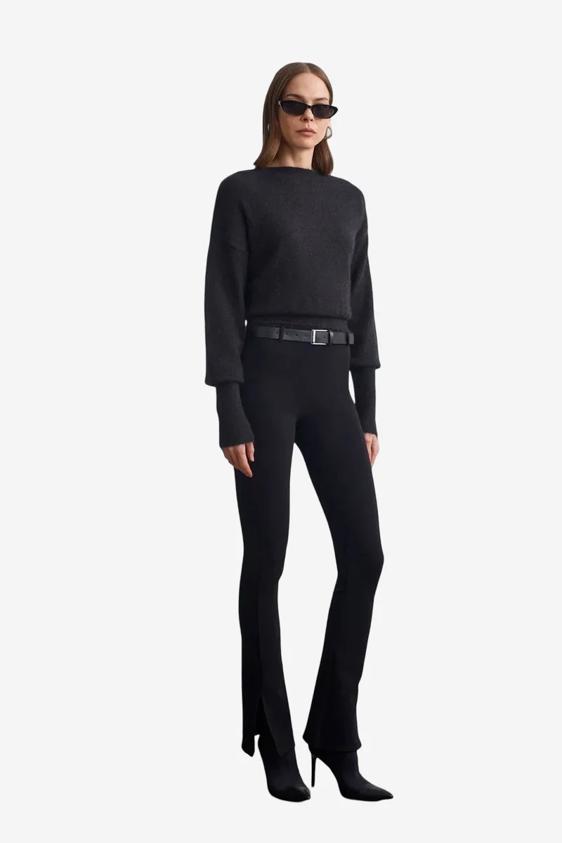 ديلفين DILVIN Belted Skinny Flare Pants