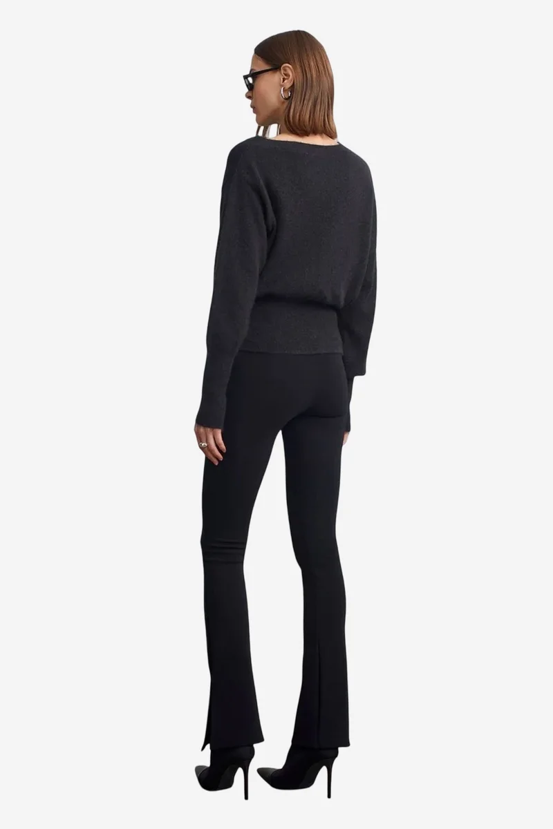 Dilvin Black DILVIN Belted Skinny Flare Pants for Women | Best Price UAE
