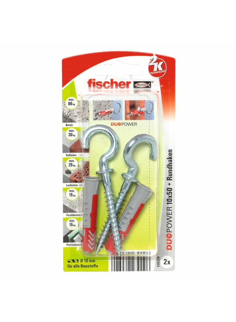 Duopower Universal Plug With Round Hook Pack 1 X 5 Cm 2 Piece