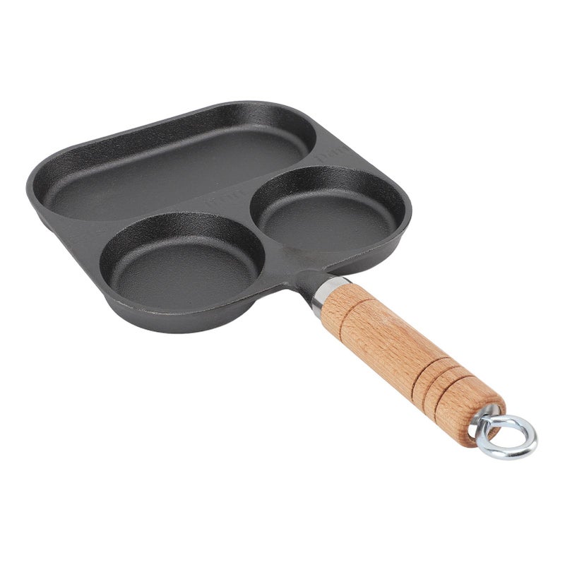 Breakfast Pan 3 Section Egg Frying Pan Non Coating Divided Grill Frying Pan Fast Heating Thicken Pancake Pan for Home - Image 4