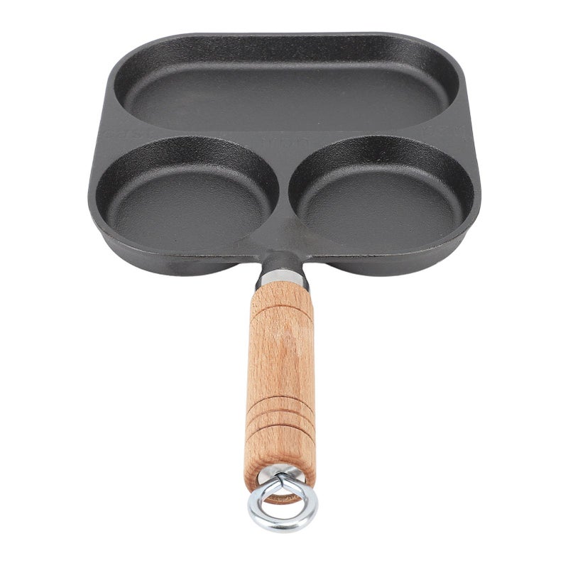 Breakfast Pan 3 Section Egg Frying Pan Non Coating Divided Grill Frying Pan Fast Heating Thicken Pancake Pan for Home - Image 2