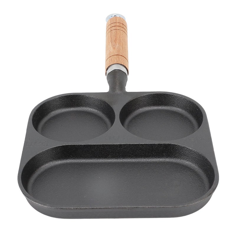 Breakfast Pan 3 Section Egg Frying Pan Non Coating Divided Grill Frying Pan Fast Heating Thicken Pancake Pan for Home - Image 5