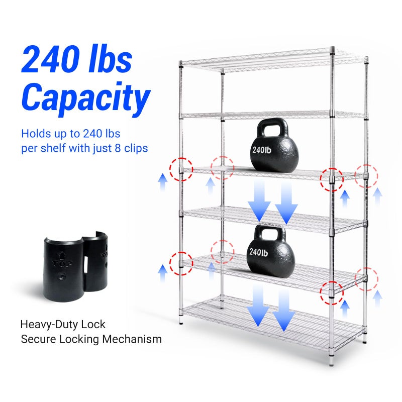 AIDUWANFU 24 Pcs Wire Shelf Clips for 1 Inch Post,Universal Wire Shelving Accessories,Secure Locking Metal Shelf Clips Replacement (1 Inch, Pack, 24.0) - Image 3