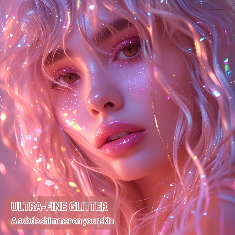 Etercycle Fine Body Glitter, Pink Hair Body Glitter Spray Beautiful Face Makeup Glitter, Cute High Gloss Cosmetic Shimmer Hairspray Shiny Fabric Glitter Spray for Clothing Stage Festival Rave Prom - Image 2