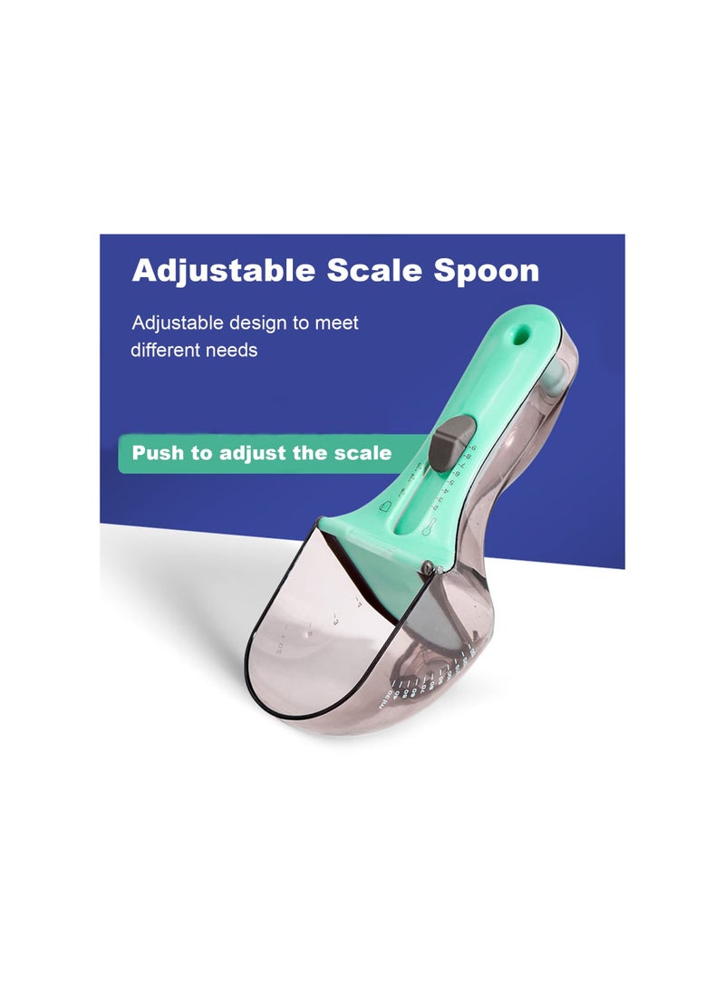 null - Pet Food Scoop for Dogs and Cats, Multi-Functional Measuring Spoon with Adjustable Scale, Easy to Clean Food-Grade Material, 1/2 Cup, 1/3 Cup, 1/4 Cup, 1-4 Oz, 30-130ml. - Image 1