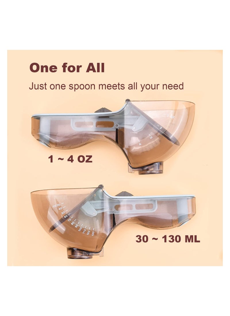 null - Pet Food Scoop for Dogs and Cats, Multi-Functional Measuring Spoon with Adjustable Scale, Easy to Clean Food-Grade Material, 1/2 Cup, 1/3 Cup, 1/4 Cup, 1-4 Oz, 30-130ml. - Image 1