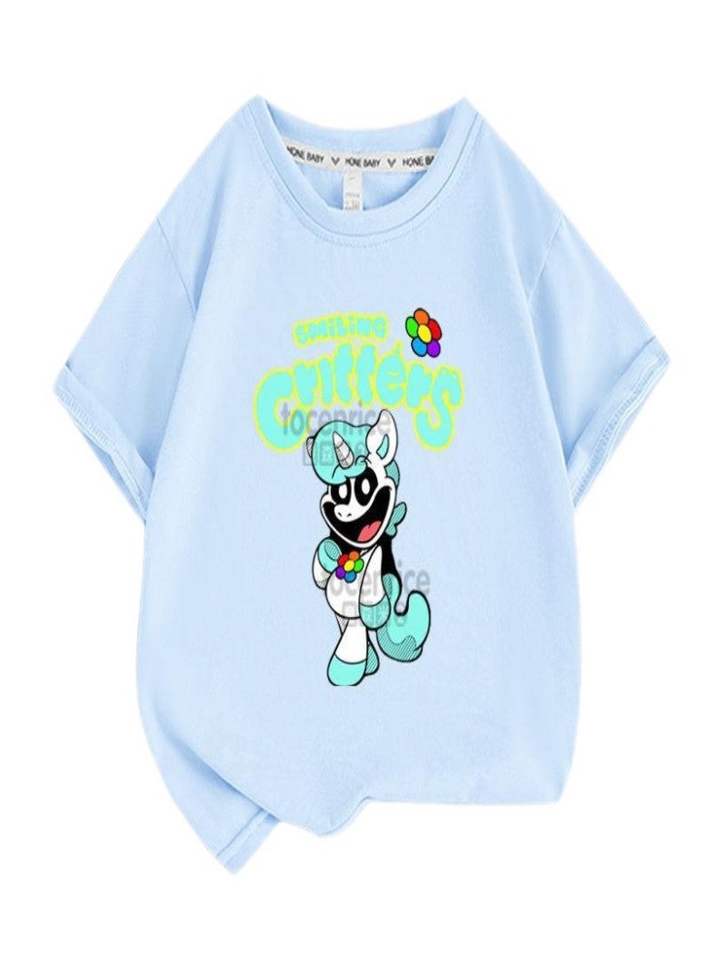 smiling critters Unisex Short Sleeve Stylish Top TShirt cotton Tee for Boys Girls Kid Children - Image 1