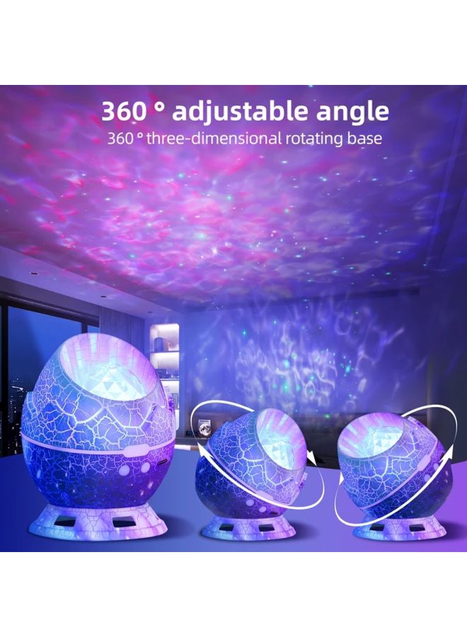 White Dinosaur Egg Star Projector 360 Rotating Remote Control Night Light USB Powered - Image 3