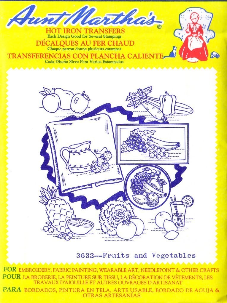 Aunt Martha's Fruits and Vegetables Aunt Martha's Hot Iron Embroidery Transfer - Image 1