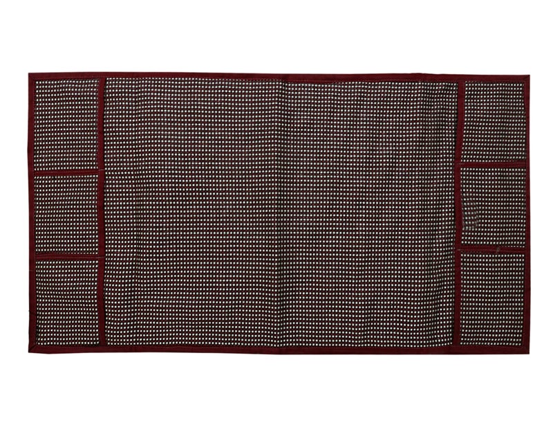Kuber Industries Kuber Industries Check Design Jute Fridge Top Cover Protect for Scratches Wear Tear and Dust with 6 Utility Side Pockets BrownHS_38_KUBMART21053 Standard  - Image 2