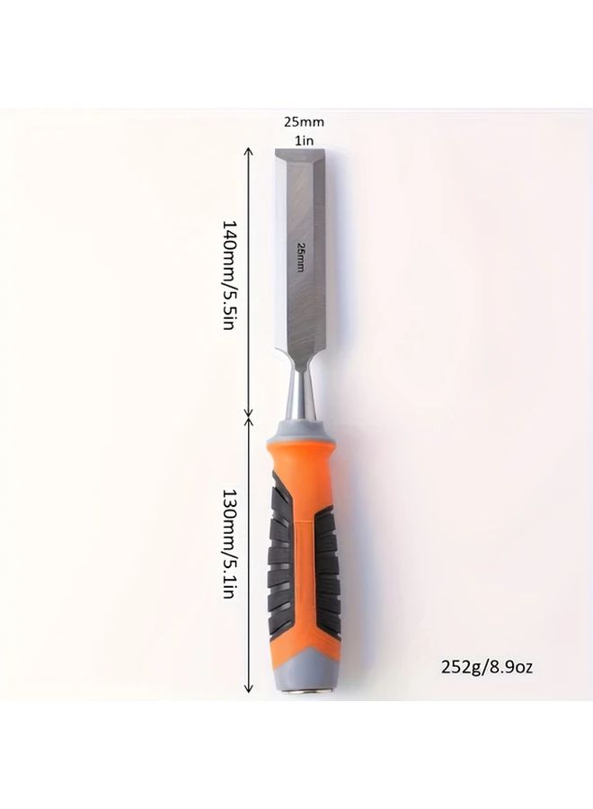 1 4 3 4 1 Inch 4 Piece Woodworking Chisel Set Heavy Duty Tri Color TPR Plastic Comfortable Non Slip Grip Handle Knock Resistant Tail Pin CR V High Hardness Blade 62 HRC Suitable For All Wood - Image 2