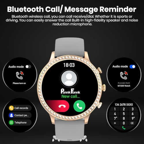 PunnkFunnk Genquella Smartwatch for Women with Bluetooth Calling, 1.69" HD Touchscreen, Heart Rate SpO2 Sleep Tracker, 100+ Sports Modes, IP67 Fitness Watch for Android iPhone(Grey) - Image 3
