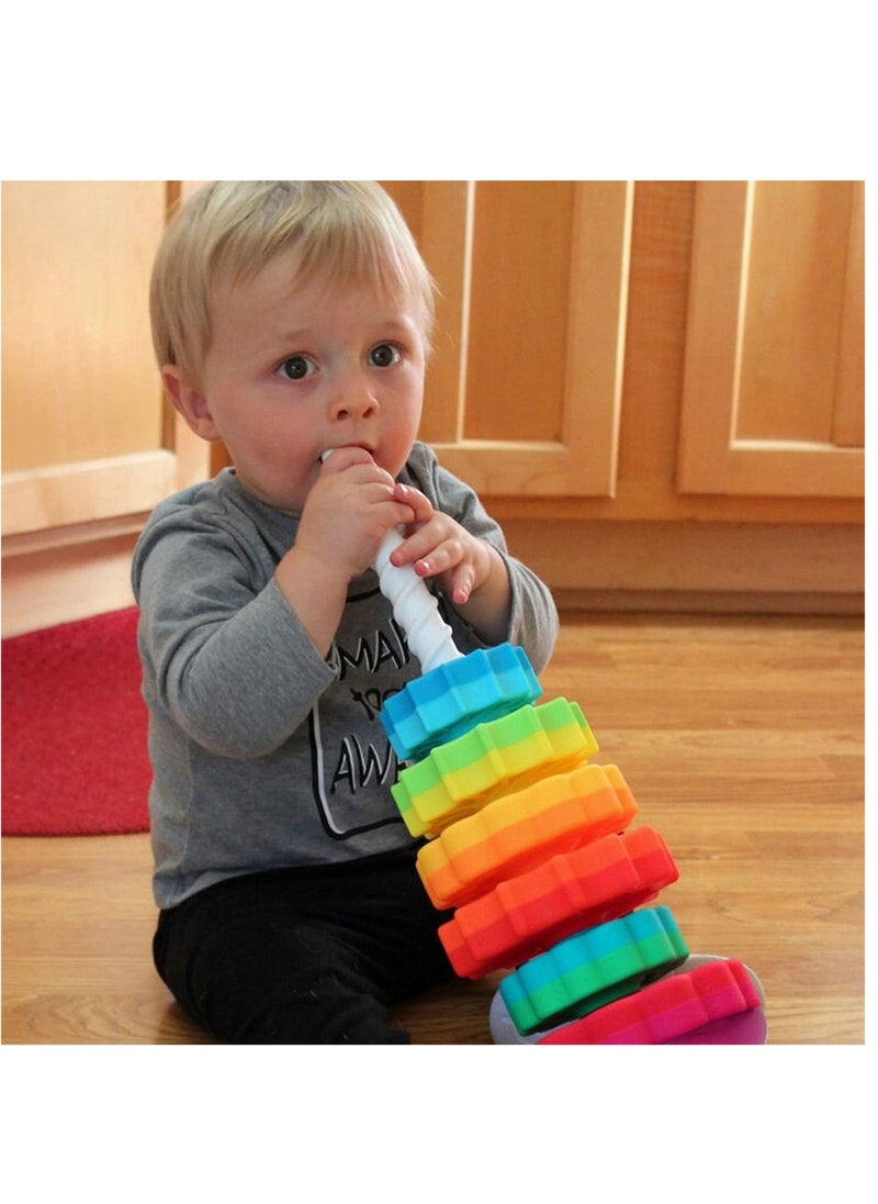 Baby Spinning Toy Stacking Toy for Babies and Toddlers Educational Toddler Learning Toys Spinning Wheel Toy for Focus Dexterity Brain Development Interactive Learning Stacking Toys  - Image 5