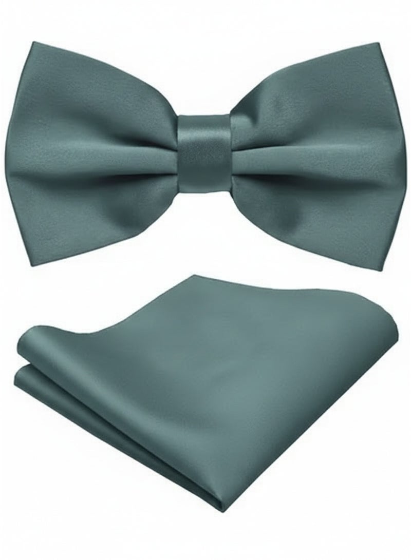 Men's Solid Satin Tie and Pocket Square Set – Elegant Formal Necktie - Image 1