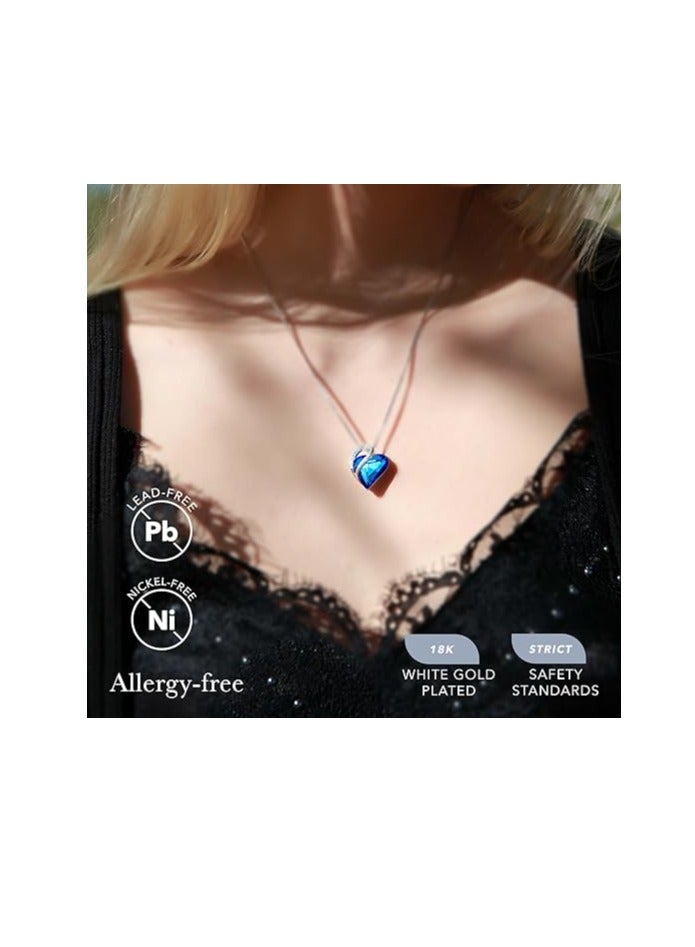 قلادة للفتيات النساء كريستال القلب فراشة قلادة القلائد هدايا المجوهرات هدايا للمراهقات الفتيات ابنة حفيدة ابنة ابنة عيد ميلاد - Image 3