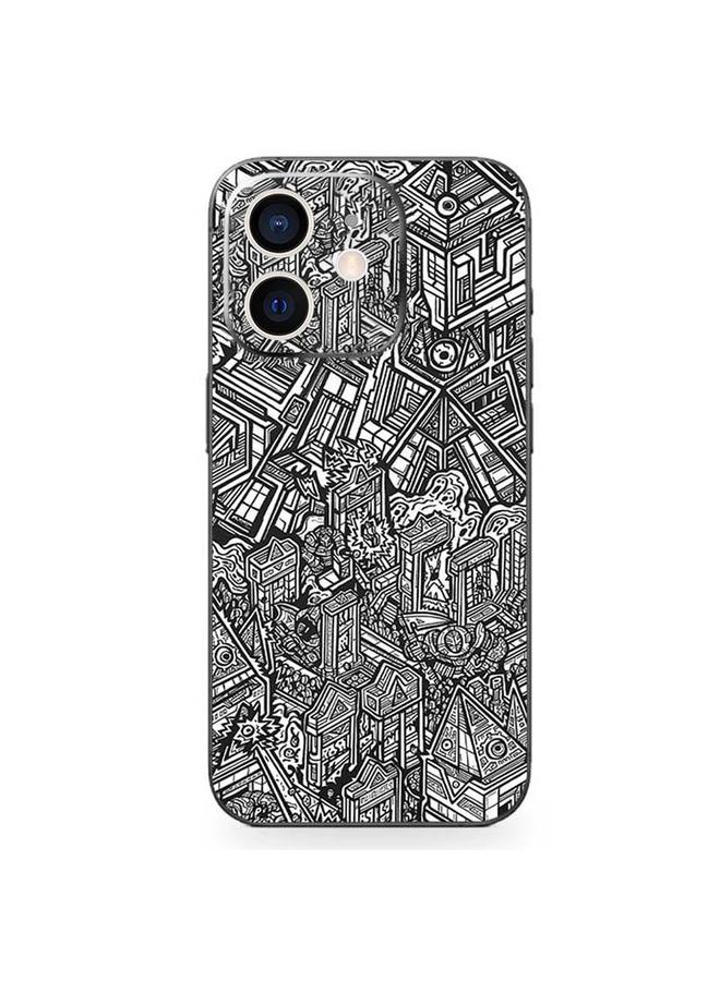 For iPhone 12 mini All-inclusive PET Phone Decal Adhesive Sticker(Architecture)