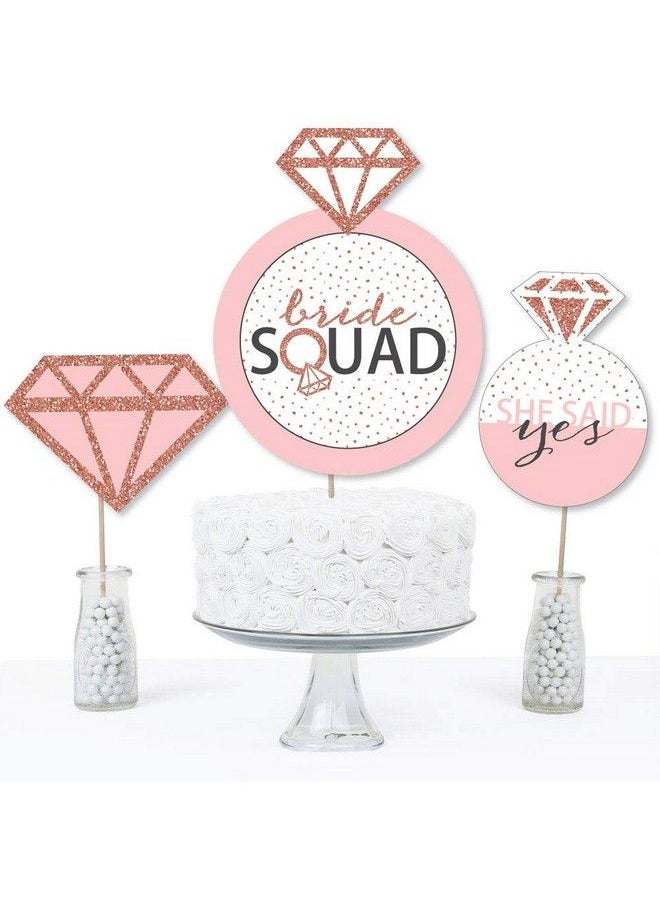 Big Dot of Happiness Bride Squad Rose Gold Bridal Shower Or Bachelorette Party Centerpiece Sticks Table Toppers Set Of 15  - Image 4