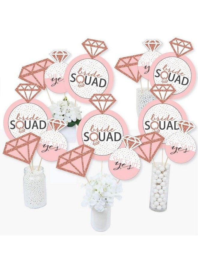 Big Dot of Happiness Bride Squad Rose Gold Bridal Shower Or Bachelorette Party Centerpiece Sticks Table Toppers Set Of 15  - Image 2