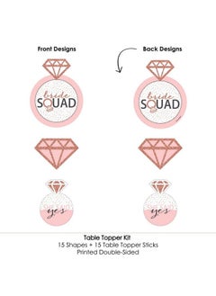 Big Dot of Happiness Bride Squad Rose Gold Bridal Shower Or Bachelorette Party Centerpiece Sticks Table Toppers Set Of 15  - Image 5