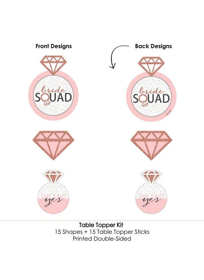 Big Dot of Happiness Bride Squad Rose Gold Bridal Shower Or Bachelorette Party Centerpiece Sticks Table Toppers Set Of 15  - Image 5