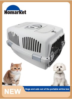 2-Door Top Load Hard Sided Dog and Cat Kennel Travel Carrier Pet Carrier Airline Approved Kitty Travel Cage ,Plastic Lightweight and Safe to Carry for for Indoor Oudoor Car Small Kitten Puppy Dog Slee