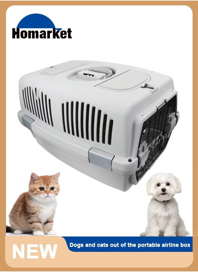 HomarKet - 2-Door Top Load Hard Sided Dog and Cat Kennel Travel Carrier Pet Carrier Airline Approved Kitty Travel Cage ,Plastic Lightweight and Safe to Carry for for Indoor Oudoor Car Small Kitten Puppy Dog Slee - Image 1