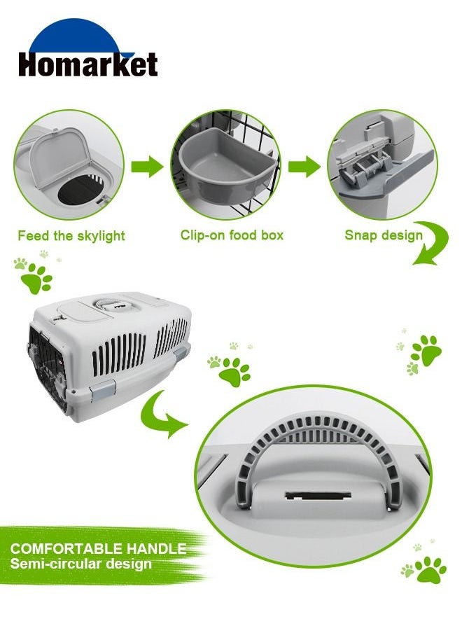 HomarKet - 2-Door Top Load Hard Sided Dog and Cat Kennel Travel Carrier Pet Carrier Airline Approved Kitty Travel Cage ,Plastic Lightweight and Safe to Carry for for Indoor Oudoor Car Small Kitten Puppy Dog Slee - Image 1