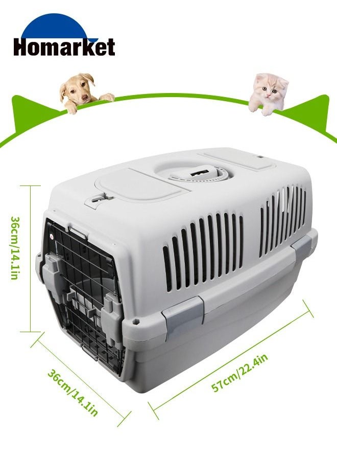 HomarKet - 2-Door Top Load Hard Sided Dog and Cat Kennel Travel Carrier Pet Carrier Airline Approved Kitty Travel Cage ,Plastic Lightweight and Safe to Carry for for Indoor Oudoor Car Small Kitten Puppy Dog Slee - Image 1