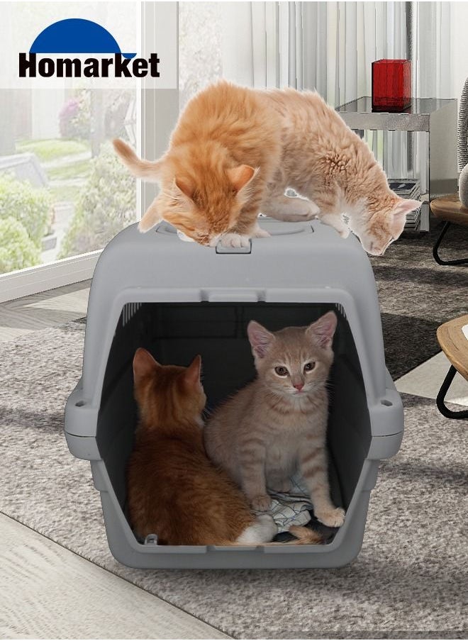 HomarKet - 2-Door Top Load Hard Sided Dog and Cat Kennel Travel Carrier Pet Carrier Airline Approved Kitty Travel Cage ,Plastic Lightweight and Safe to Carry for for Indoor Oudoor Car Small Kitten Puppy Dog Slee - Image 1