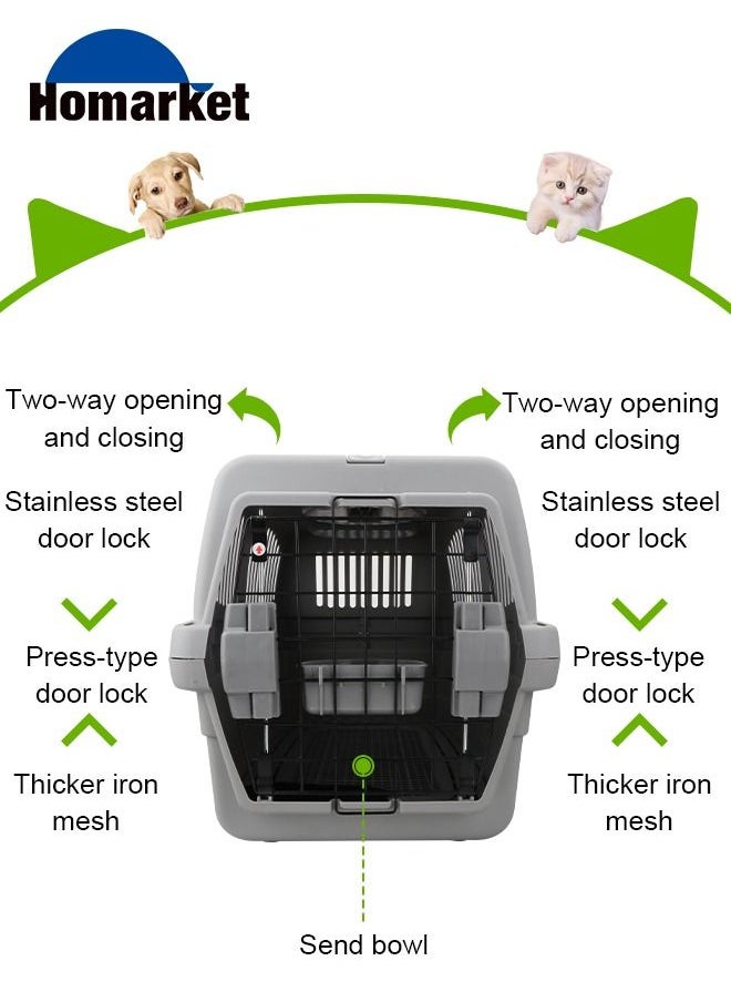 HomarKet - 2-Door Top Load Hard Sided Dog and Cat Kennel Travel Carrier Pet Carrier Airline Approved Kitty Travel Cage ,Plastic Lightweight and Safe to Carry for for Indoor Oudoor Car Small Kitten Puppy Dog Slee - Image 1