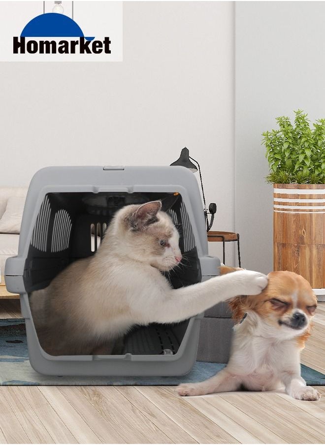 HomarKet - 2-Door Top Load Hard Sided Dog and Cat Kennel Travel Carrier Pet Carrier Airline Approved Kitty Travel Cage ,Plastic Lightweight and Safe to Carry for for Indoor Oudoor Car Small Kitten Puppy Dog Slee - Image 1
