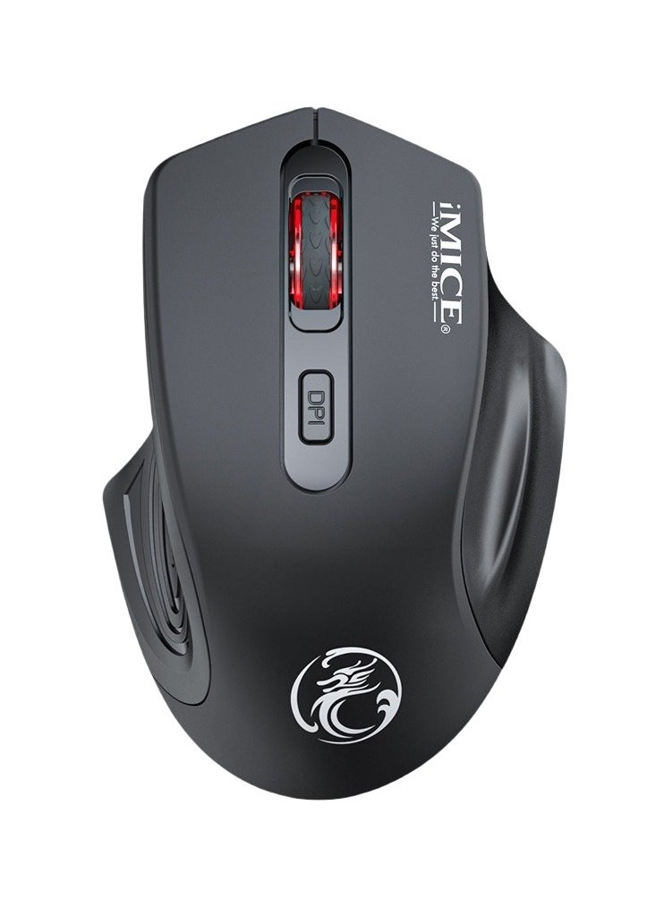iMice Wireless Mouse, TYPE-C Rechargeable Wireless Mouse, Silent Office And Game Mouse, 3-Speed DPI Adjustment, Ergonomic Optical Portable Mouse For Laptops Android Windows Mac OS, Black  - Image 2